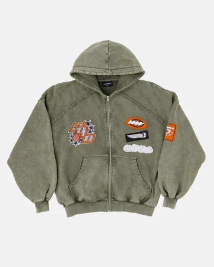 Cold Culture Walker Zip Hoodie Washed Green